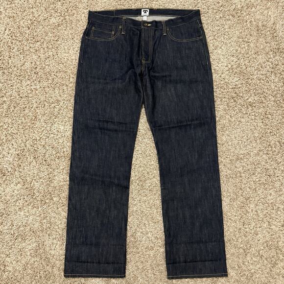 Tellason Selvedge Jeans Made In USA White Oak Cone Denim Slim Straight Size 38 - Picture 1 of 11